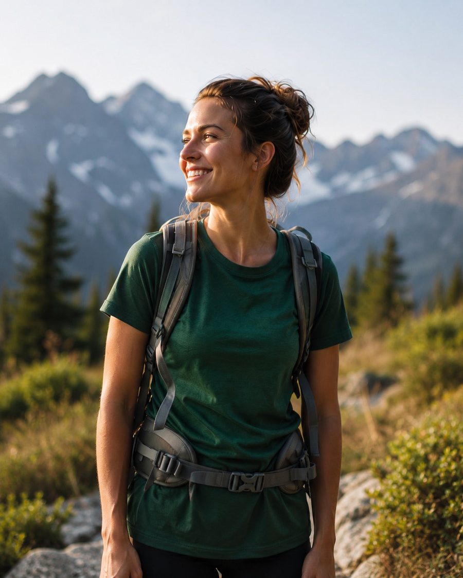 Hiking on a sunny trail